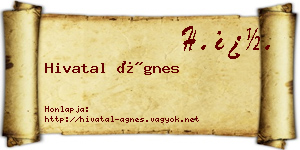 Hivatal Ágnes névjegykártya