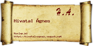 Hivatal Ágnes névjegykártya